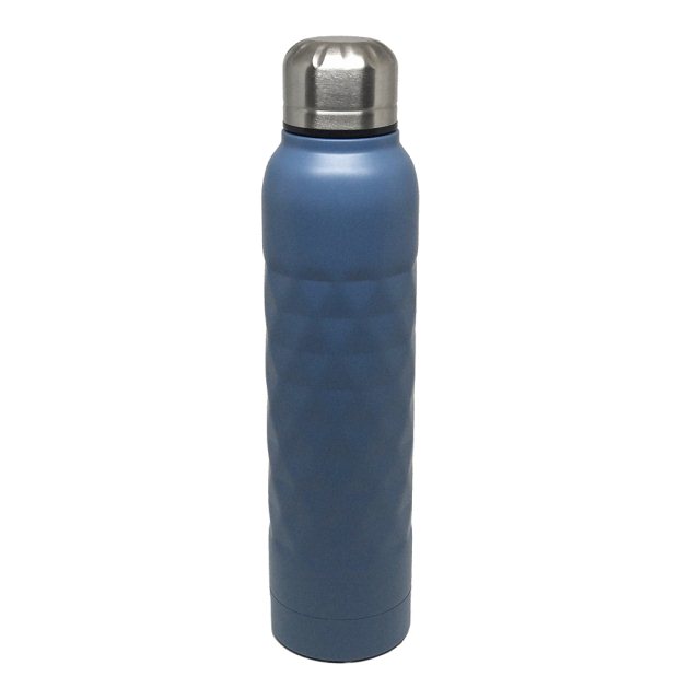 菱格紋造型不鏽鋼保溫瓶-藍(圖)