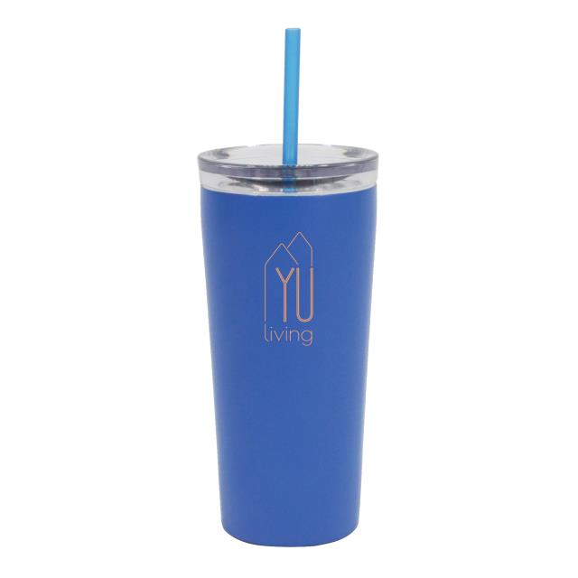 [買就送]YU LOGO 冷水吸管杯-藍(圖)
