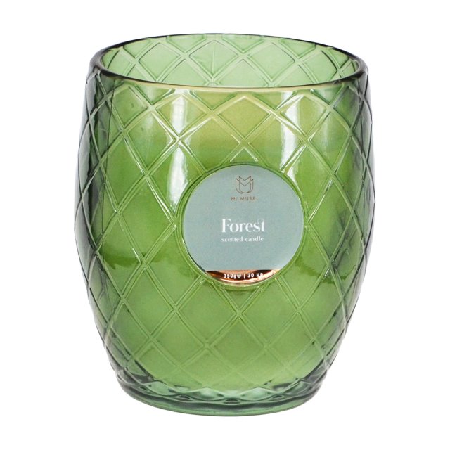 菱格紋香氛蠟燭杯-綠色森林 (綠色)(圖)