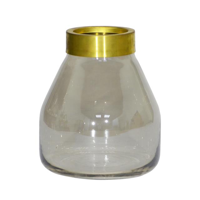輕奢金屬玻璃花瓶-21CM(圖)