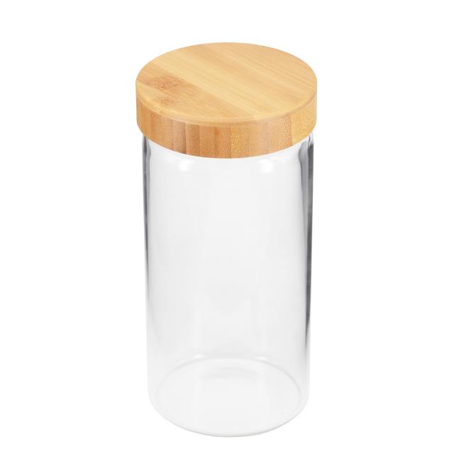 玻璃竹蓋儲物罐1.4L(圖)