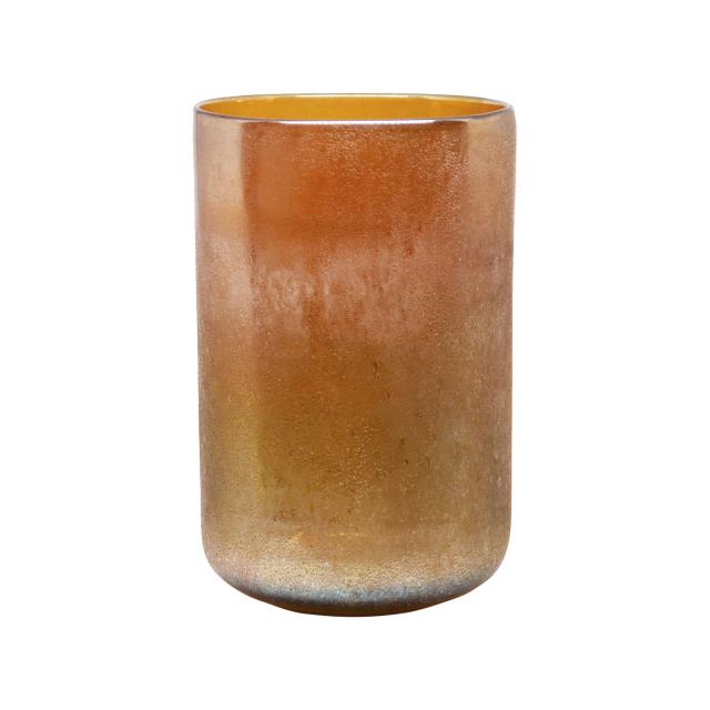 仿古琥珀色玻璃花瓶-圓柱形(圖)