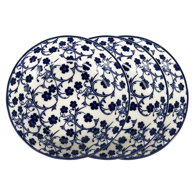 復古藍陶瓷深盤三件套 藍花 食器 餐桌 廚房 商品分類 Yu Living信歐傢居