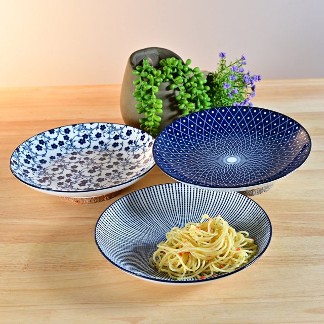 復古藍陶瓷深盤三件套 藍花 食器 餐桌 廚房 商品分類 Yu Living信歐傢居