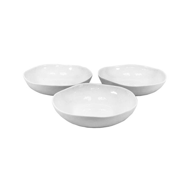 緞面白瓷湯盤三件組(圖)