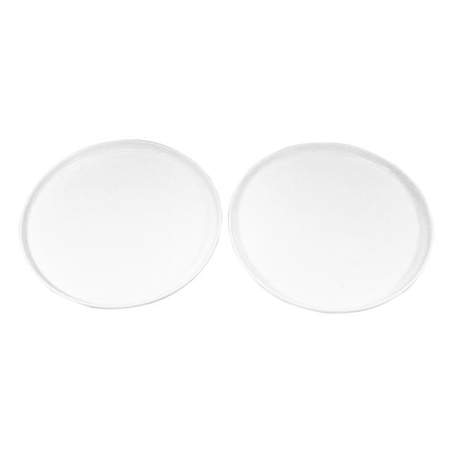 緞面白瓷圓盤二件組(圖)