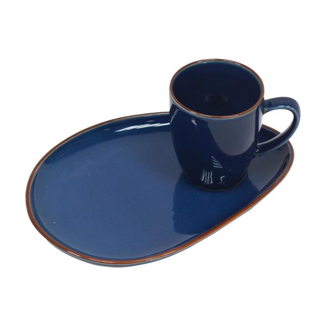 早餐杯盤組-藍(一杯一盤)(圖)