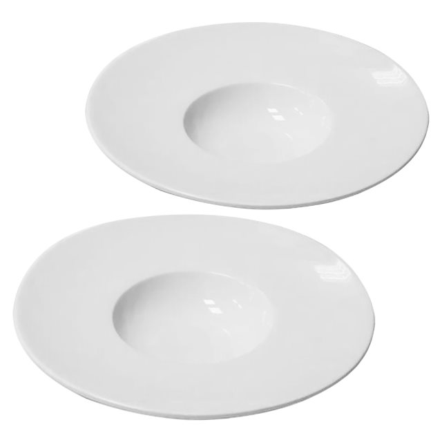 白瓷湯盤二件組(圖)
