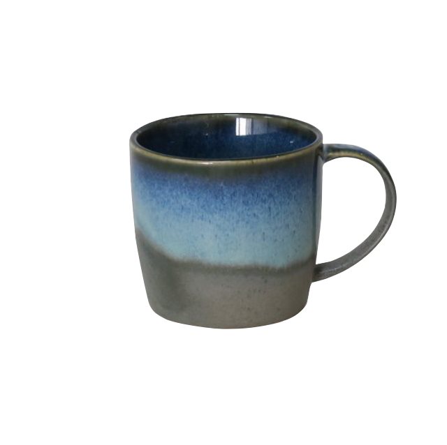 藍色流釉陶瓷馬克杯(360ML)(圖)