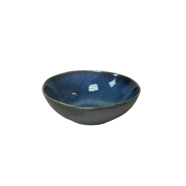 藍色流釉陶瓷醬料碗(圖)