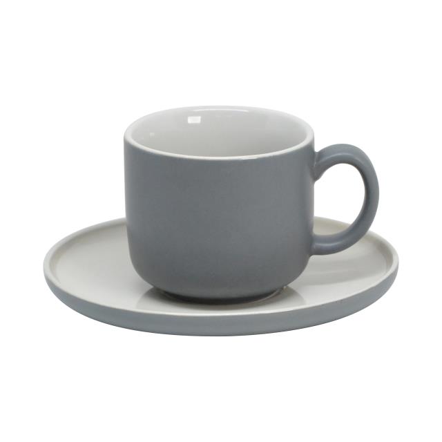 莫蘭迪色系陶瓷杯盤組(灰)(圖)