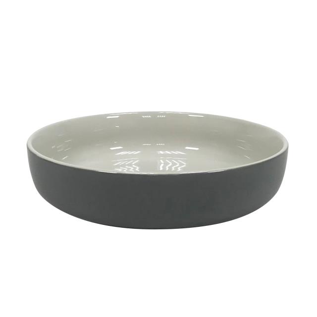 莫蘭迪色系陶瓷湯碗(灰)(圖)