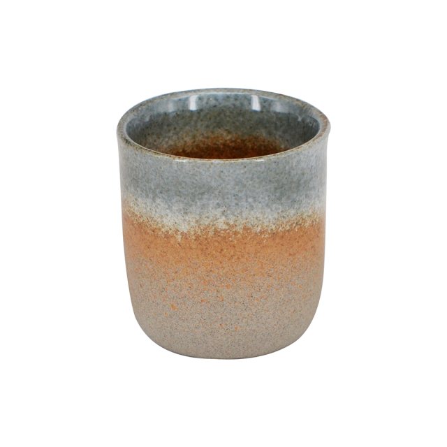 日式窯變撞色茶杯 210ml -藍灰色(圖)
