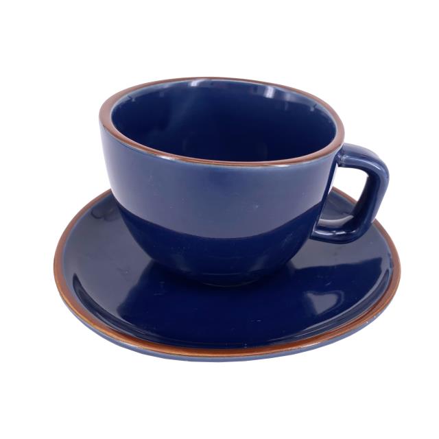 咖啡杯盤組-藍 (一杯一盤)(圖)