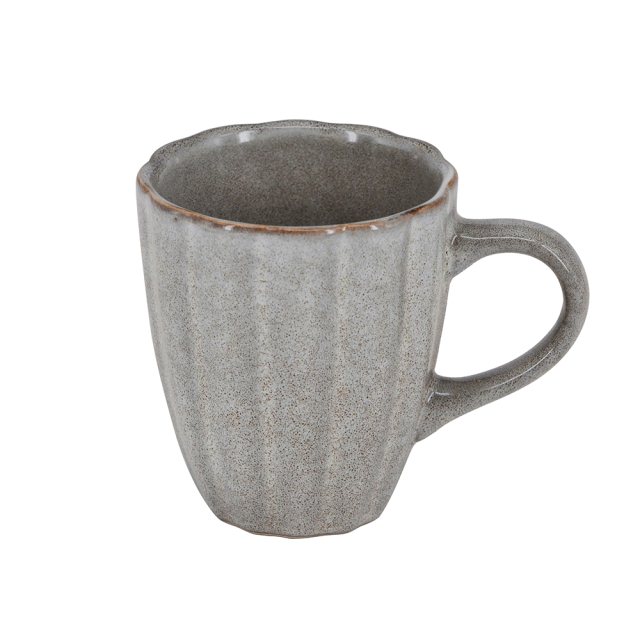 窯變釉優雅貝殼馬克杯 300ML-灰色(圖)