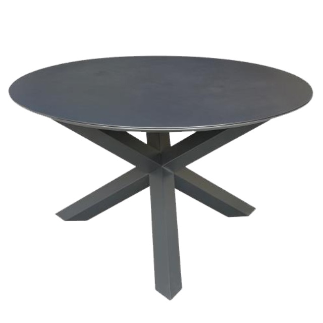 北歐風戶外鋁製圓桌 (霧黑色/寬130cm)(圖)