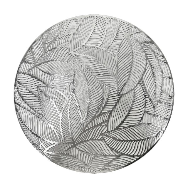 PVC 圓形造型餐墊-銀(圖)