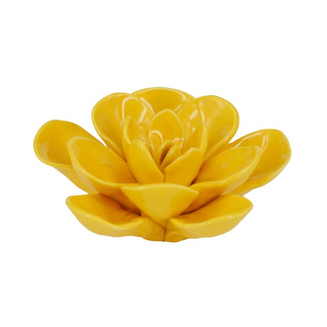 陶瓷花朵造型裝飾-黃色(圖)