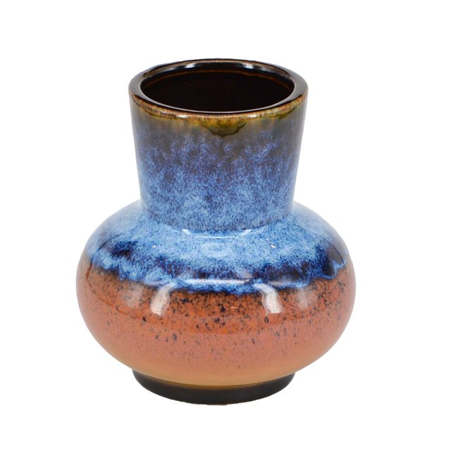 陶瓷窄口圓肚窯變釉花瓶-藍色(圖)